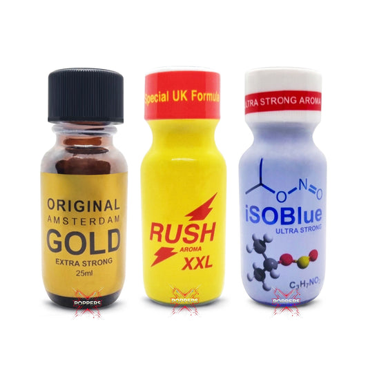 Amsterdam Gold 25ml - Rush XXL 25ml - iSo Blue 22ml