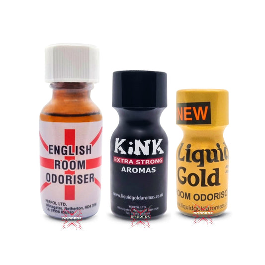 English (white) 25ml - Kink 15ml - Liquid Gold 10ml